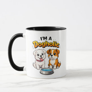 Caneca Eu Sou Um Dogholic Cachorrinhos Fofos