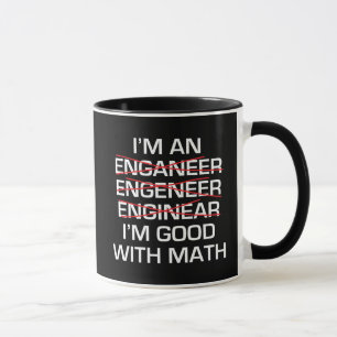 Caneca Eu sou um engenheiro, Im bom com matemática
