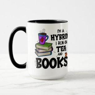 Caneca Eu sou um híbrido que corro no chá e nos livros