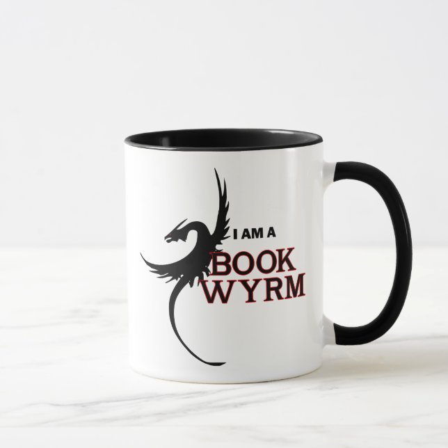Caneca Eu sou um livro Wyrm (um lado impresso) (Direita)