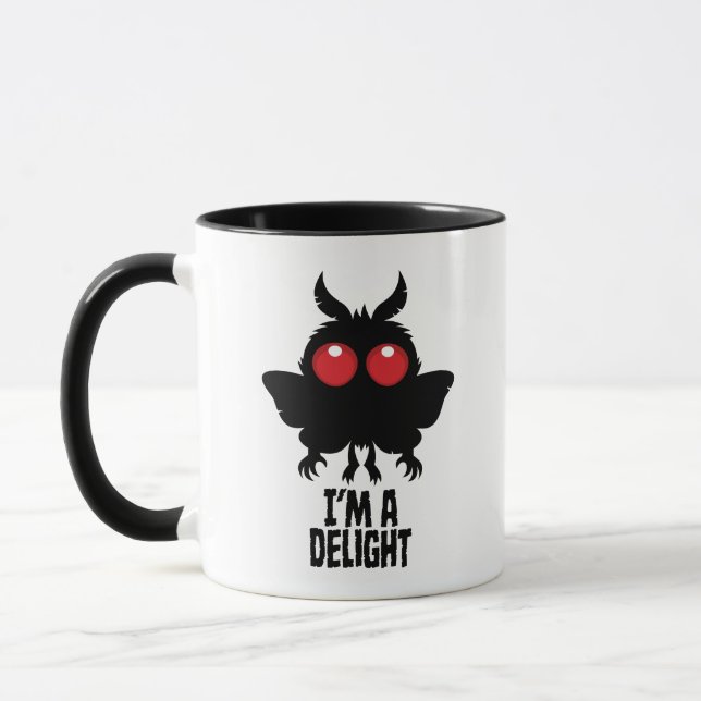 Caneca Eu Sou Um Mothman Delícia Críptido Cute Assustador (Esquerda)