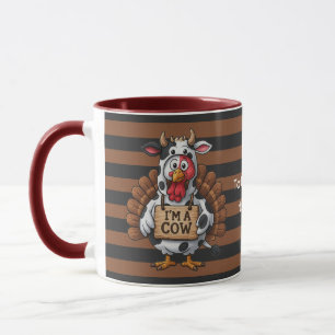 Caneca Eu sou um Peru Vaca Disfarce Divertido de Ação d