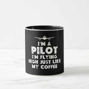 Caneca Eu sou um piloto voando muito engraçado