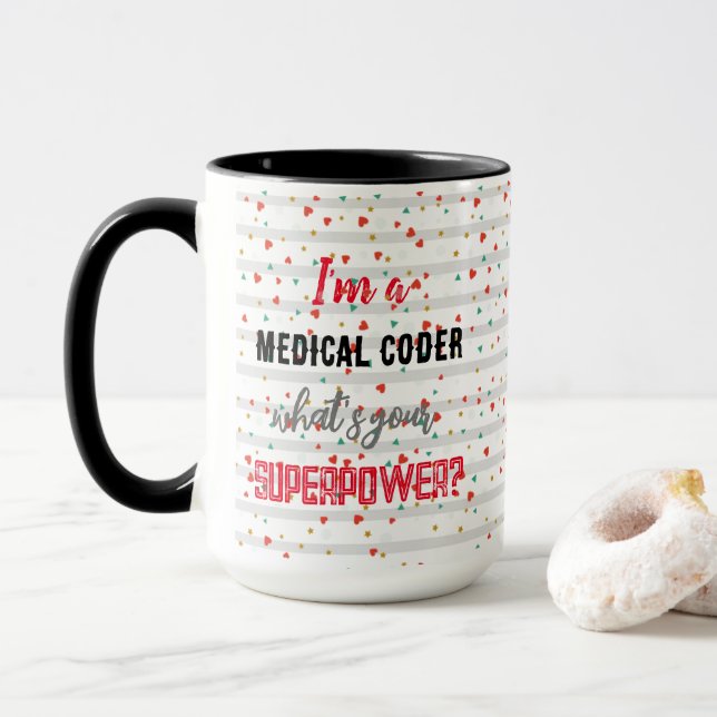 Caneca Eu sou um Seu Título Aqui qual é o seu Superpoder? (Com Donut)