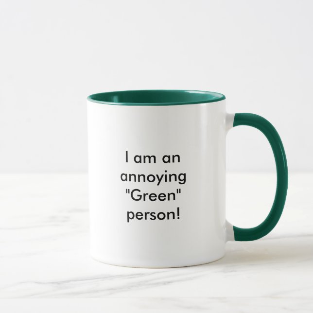 Caneca Eu sou uma pessoa "verde" de irritação! (Direita)