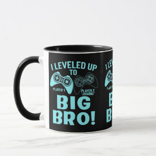 Caneca Eu Subi de Nível Para Irmão Mais Velho
