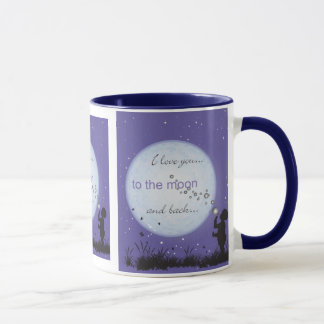 Caneca Eu te amo à bolha de sopro da lua e do Para