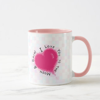 Caneca Eu te amo à lua & à parte traseira