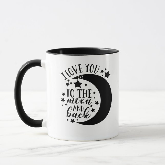Caneca Eu Te Amo Até a Lua e de Volta Metade da Lua Român (Esquerda)
