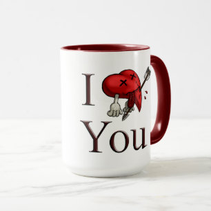 Caneca Eu Te Amo coração mortalmente ferido com flecha