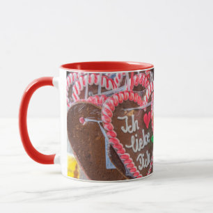 Caneca Eu te amo corações do pão-de-espécie no feriad