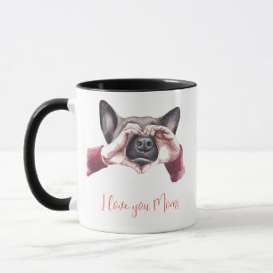 Caneca "Eu te amo mãe!" Cachorro Mãe