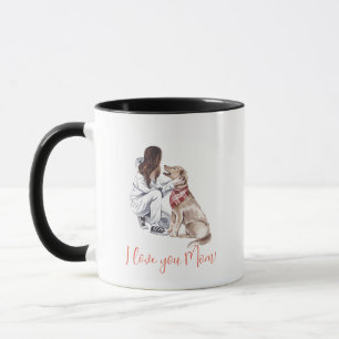 Caneca "Eu te amo mãe!" Cachorro Mãe
