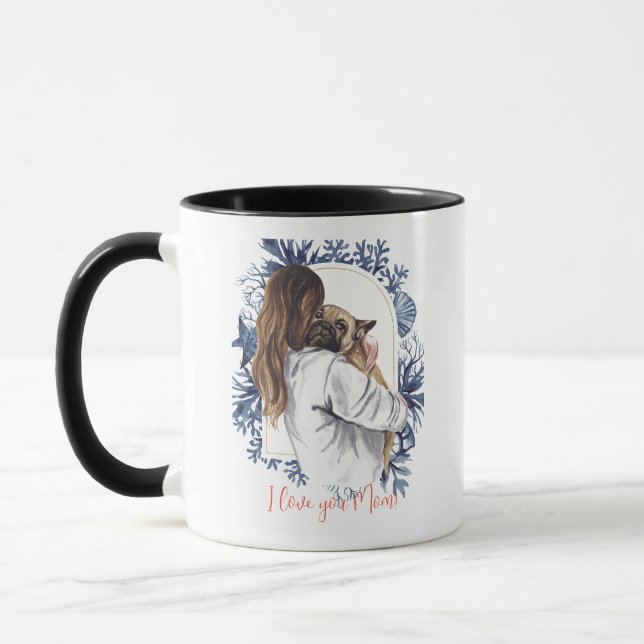 Caneca "Eu te amo mãe!" Mãe e Cachorro (Esquerda)