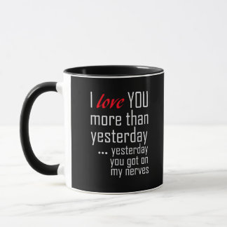 Caneca Eu Te Amo Mais Do Que Ontem Design Romântico