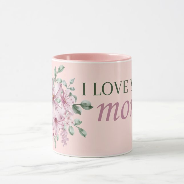 Caneca Eu Te Amo Mamãe Café Floral Cor-De-Rosa (Centro)