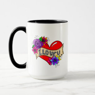 Caneca Eu Te Amo   Rua Art Urban Heart Personalizado