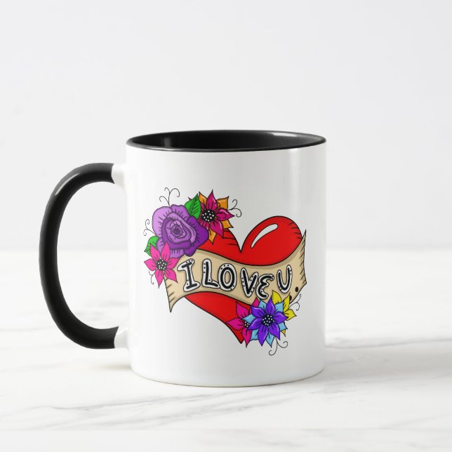 Caneca Eu Te Amo | Rua Art Urban Heart Personalizado (Esquerda)