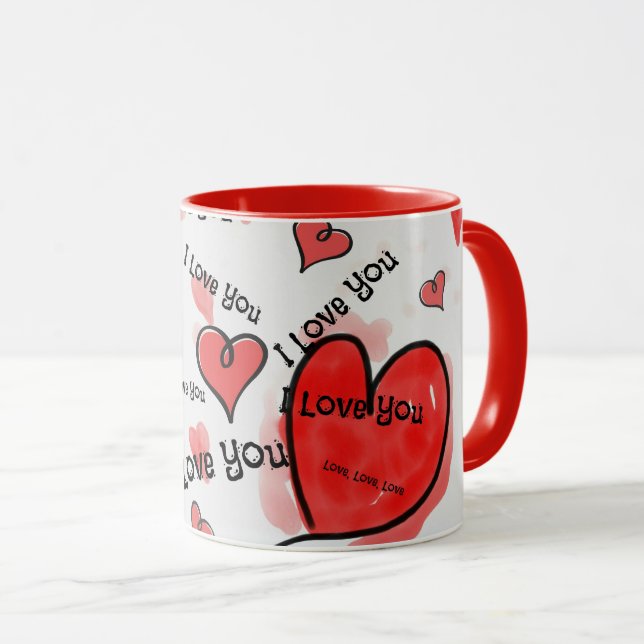 Caneca Eu Te Amo, Te Amo, Te Amo (Frente Esquerda)