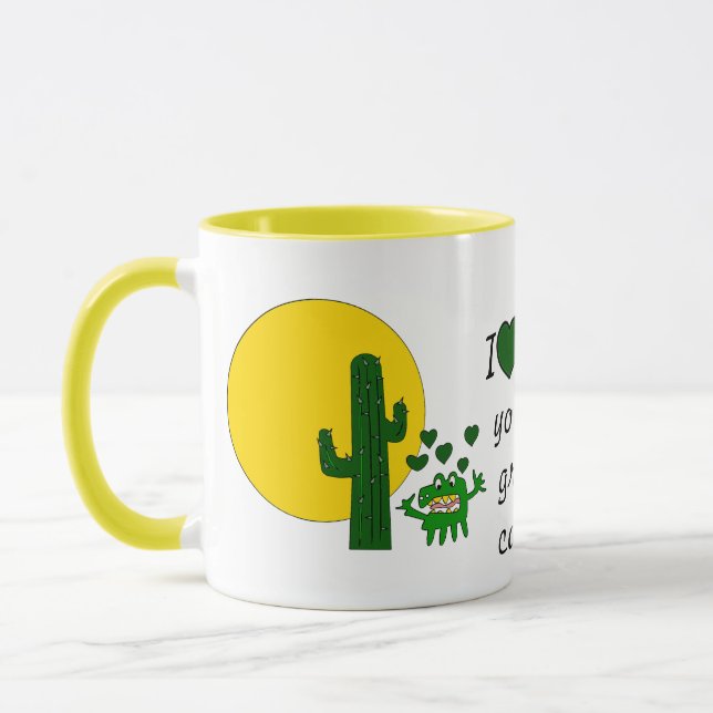 Caneca Eu te amo, você cacto mal-humorado velho! (Esquerda)