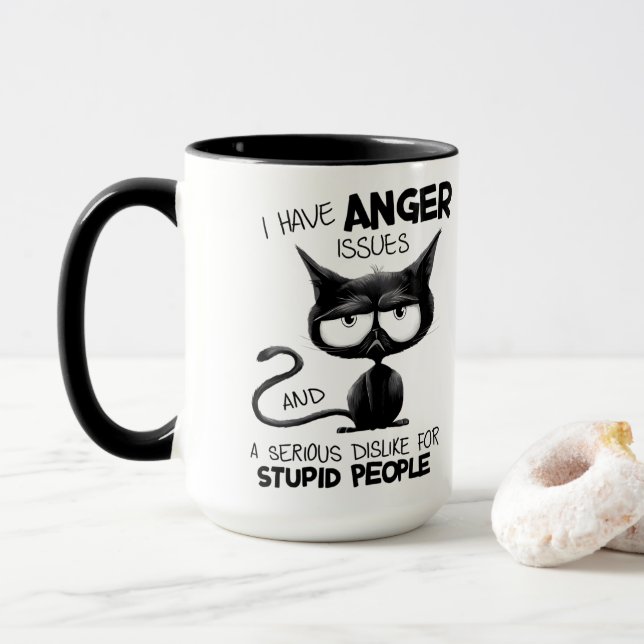 Caneca Eu Tenho Problemas de Raiva Presente Divertido par (Com Donut)