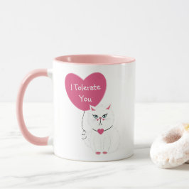 Caneca Eu Tolero-Te Dia de os namorados De Gato Sarcástic