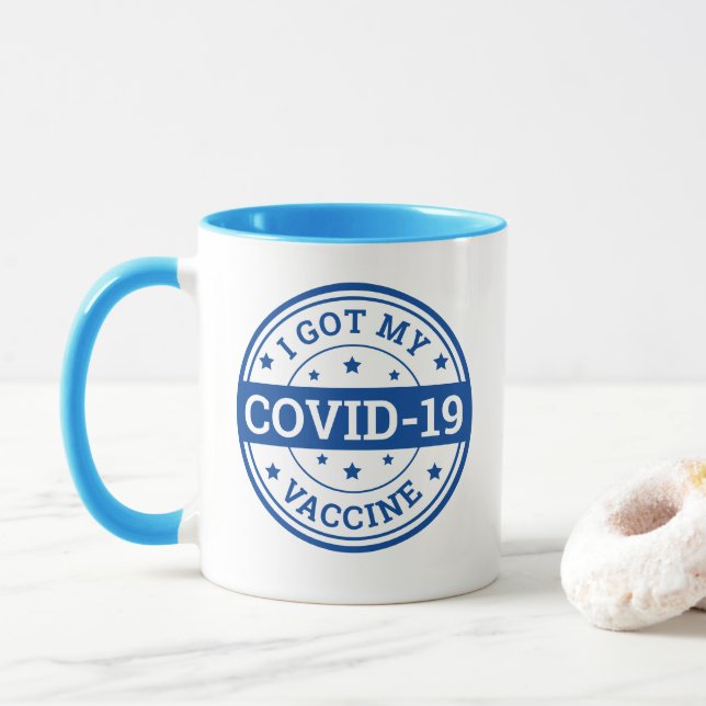 Caneca Eu Tomei Minha Vacina Contra a Covid-19 (Com Donut)