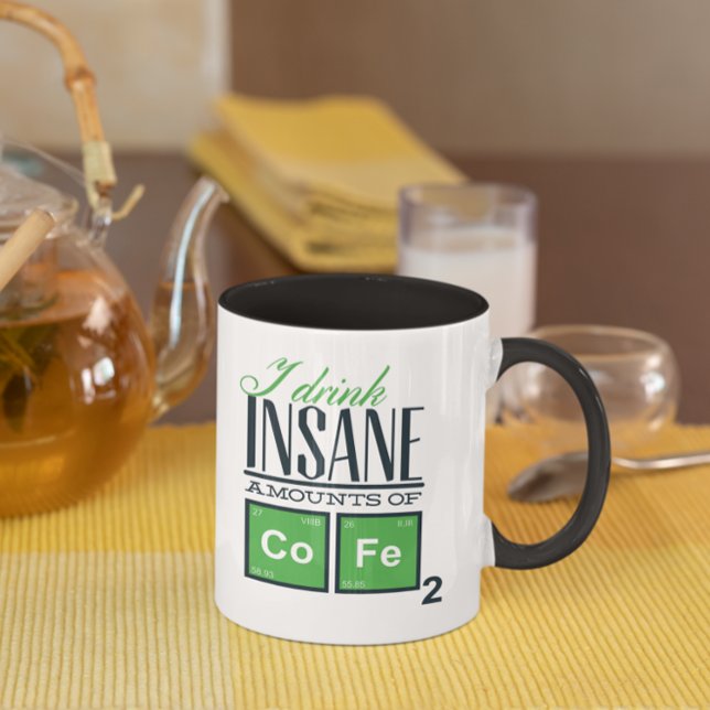 Caneca Eu Tomo Quantias Insanas de Química Engraçada de C (Criador carregado)