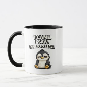 Caneca Eu Vim Eu Vi Eu Preciso Sair Camisa De Pinguim Fof