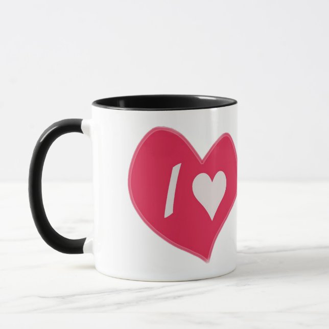 Caneca “Eu❤️Você Coração – Design de Presente Romântico F (Esquerda)