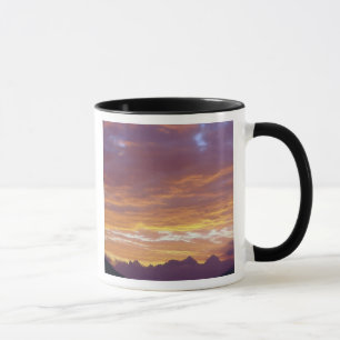 Caneca EUA, Califórnia, Pôr do sol sobre a Sierra Nevada