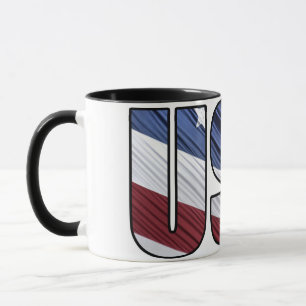 Caneca EUA em Red White e Blue American Patriotic Flag