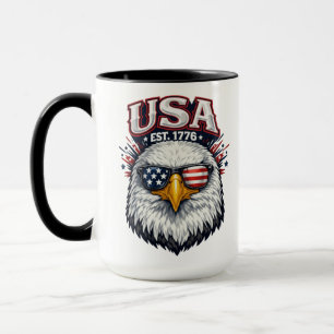 Caneca EUA Est. 1776 Águia-Gráfico Águia Patriótica EUA-P