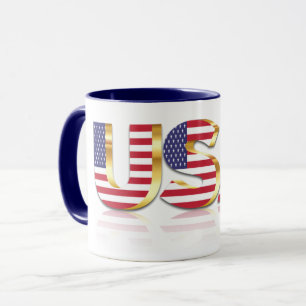 Caneca EUA - Estados Unidos da América - Bandeira - Patr