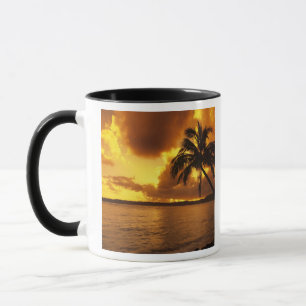 Caneca EUA, Havaí, Kauai, Colorido nascer do sol em um