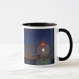 Caneca EUA, Illinois, Chicago, fogos de artifício de Quat