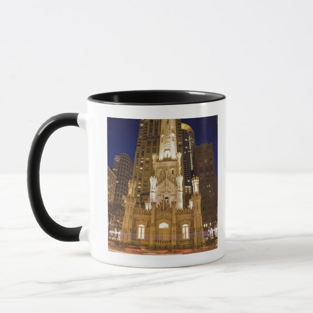 Caneca EUA, Illinois, Chicago, torre de água iluminada (Esquerda)