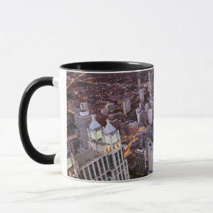 Caneca EUA, Illinois, Chicago, vista aérea do lago