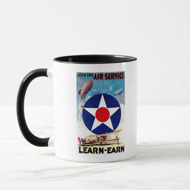 Caneca EUA - Junte-se à Air Service Learning-Earn (Esquerda)