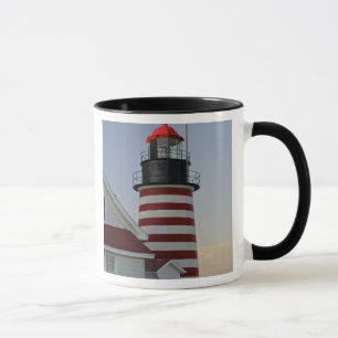 Caneca EUA, Maine, Lubec. Farol West Quoddy Head,