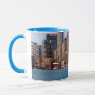 Caneca EUA, Massachusetts. Vista aérea da orla marítima d