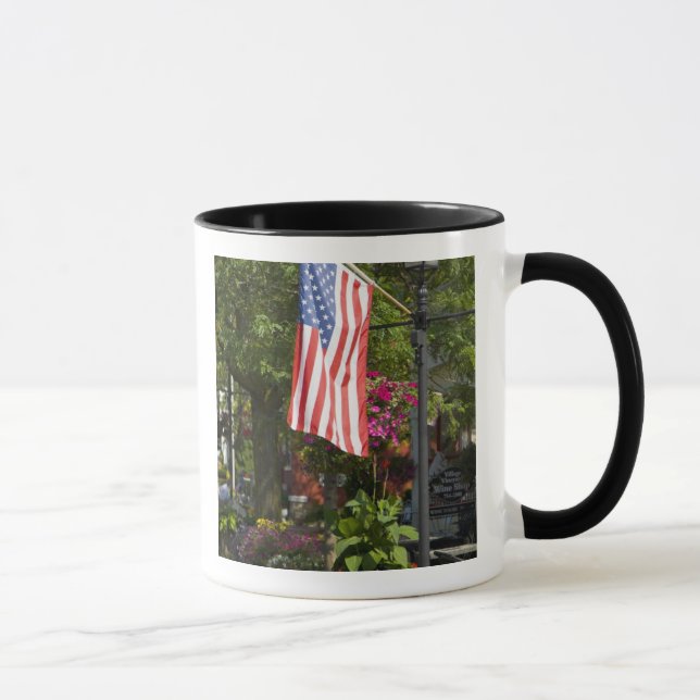 Caneca EUA, New York, Lewiston. Bandeira americana unida (Direita)