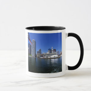 Caneca EUA, skyline de Massachusetts, de Boston e