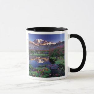 Caneca EUA, Washington, Monte Rainier NP, nascer do sol,
