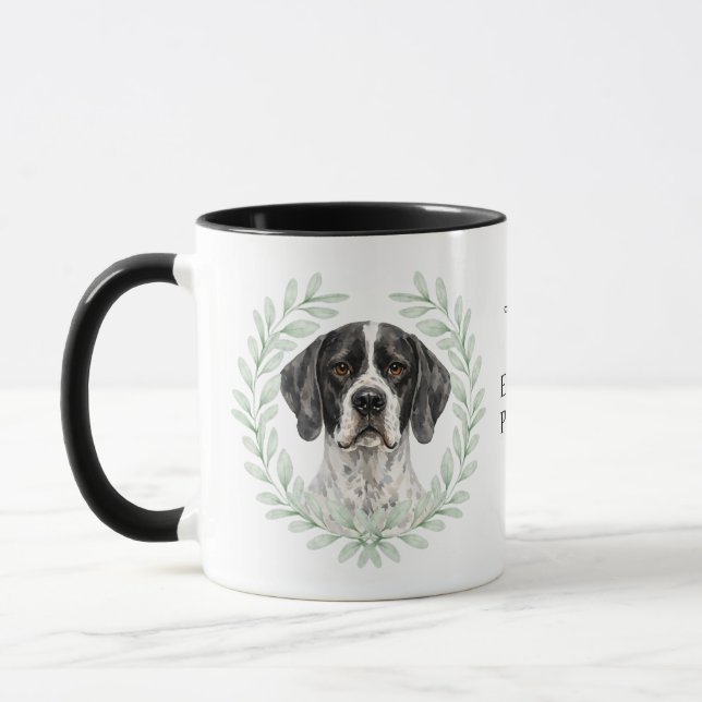 Caneca Eucalyptus Wreath English Pointer Dog Monogram (Esquerda)