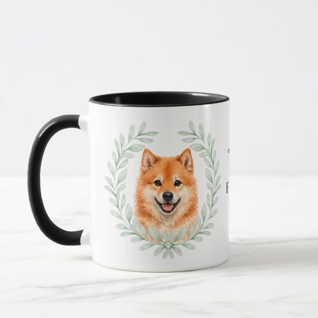 Caneca Eucalyptus Wreath Finnish Spitz Monogram (Esquerda)