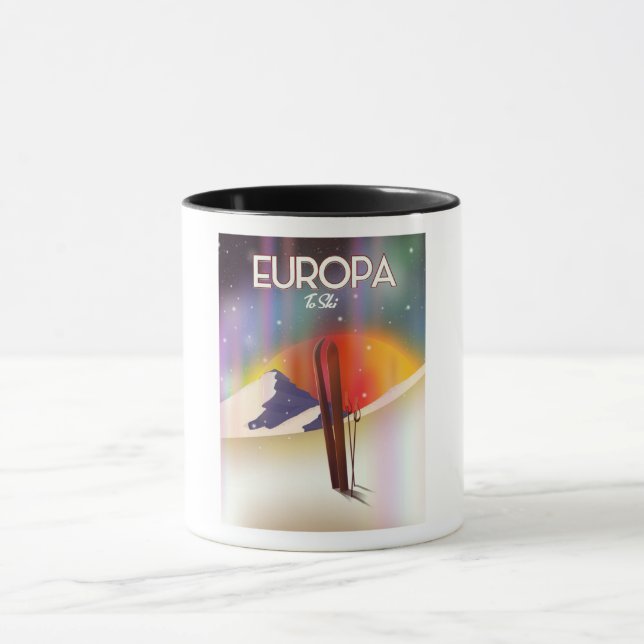 Caneca Europa - Lua de Júpiter Arte Espacial. (Centro)