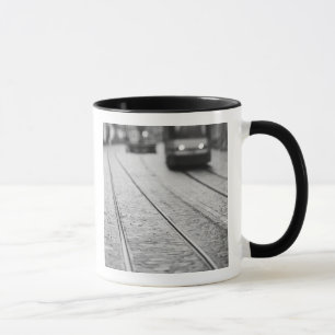 Caneca Europa, Suíça, Berna. Trilhos de bonde,