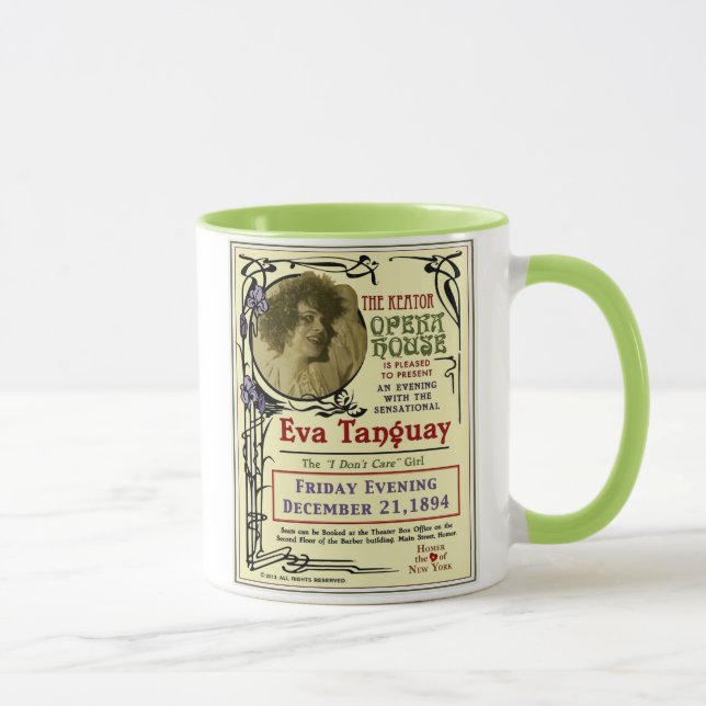 Caneca Eva Tanguay Keator Opera House Art Nouveau Poster (Direita)