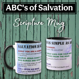Caneca Evangelho ABC da Salvação Cristã Bíblia KJV